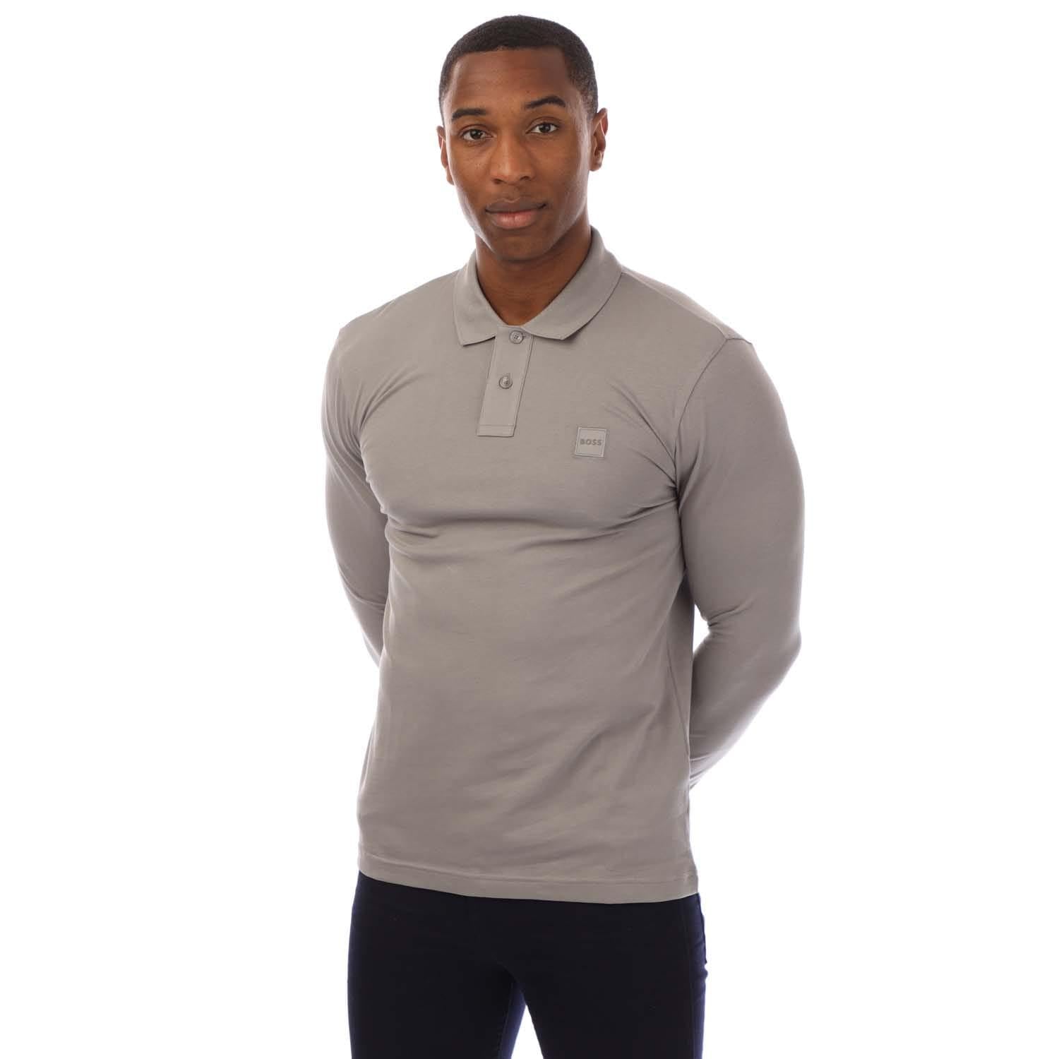 BOSS Men's Passerby Slim Fit Stretch Cotton Pique Polo Shirt, Open Grey63, XL