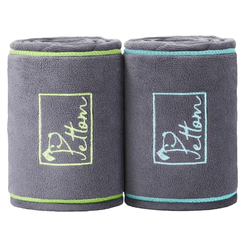 PETTOM 2 sztuki Ręcznik do suszenia dla psa z kieszenią na rękę 90x50 cm, bardzo chłonne ręczniki z mikrofibry dla psów, szczeniąt i kotów, ręcznik do kąpieli dla zwierząt domowych, można prać w