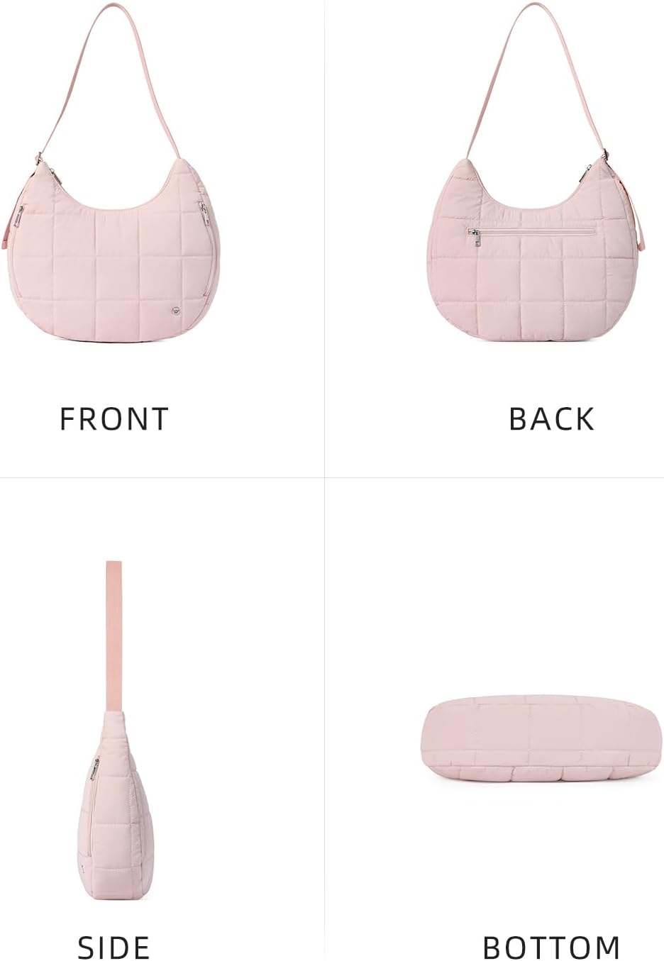 WESTBRONCO Puffer Crescent Shoulder Bags for Women Puffy Quilted Handbags, Nylon Shoulder Purse with Adjustable Strap - Image 6