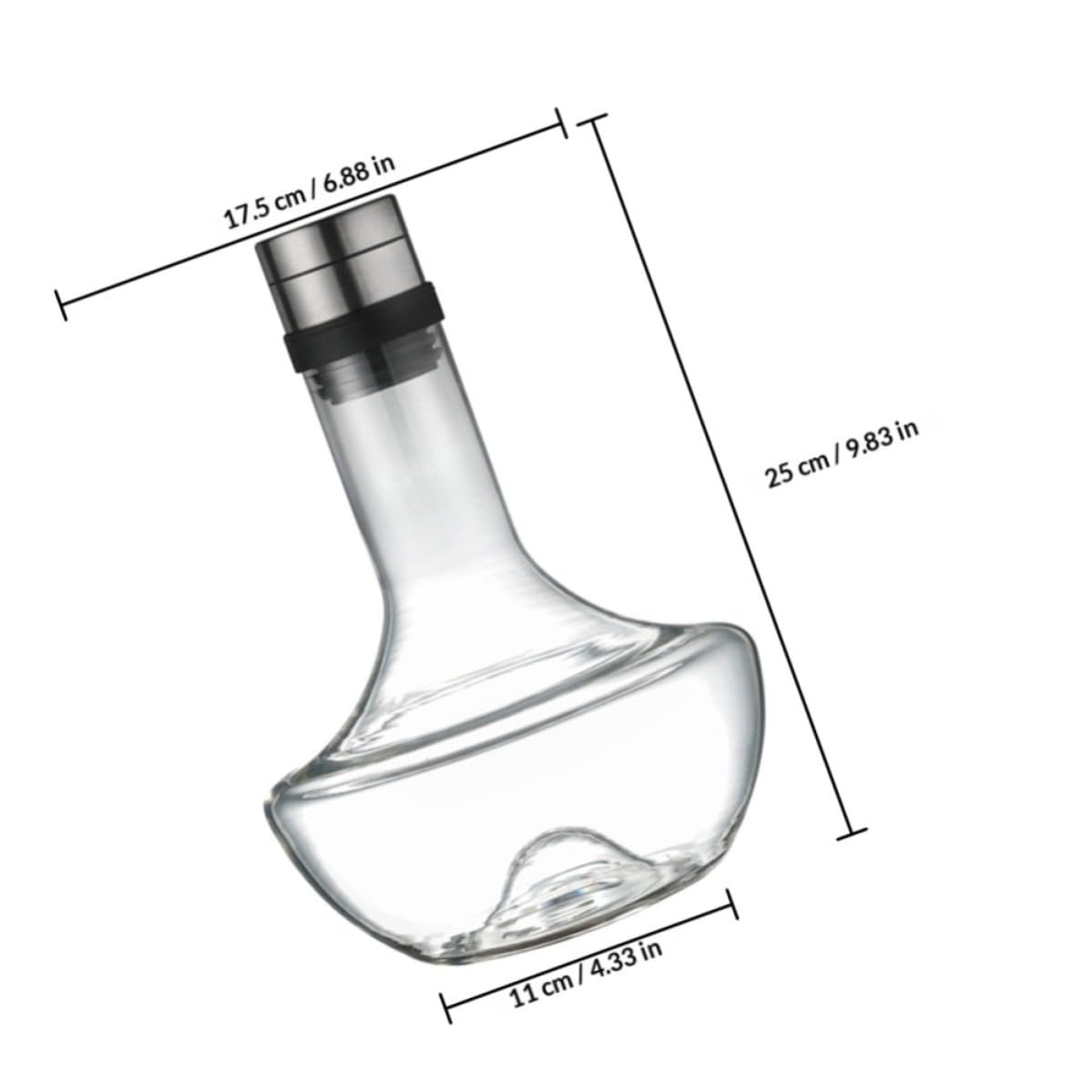 iplusmile Decantador de Vino Rápido Decantador de Vidrio 1000ml Vidrio Curvado Airea el Vino Fácil de Limpiar para Hogar