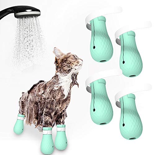 Sapatos para gatos Blusea antiarranhões, sacola de cuidados para gatos, botas de silicone para anima