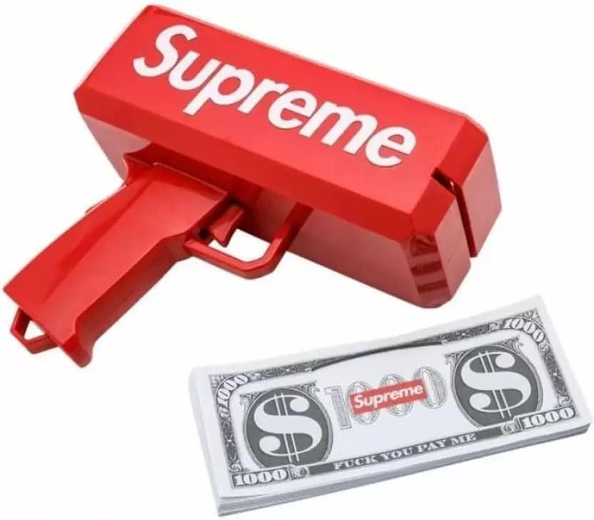 TOYGROW® Supreme Original Money Gun Cash Cannon for Wedding, Parties and Fun – Includes 100 Fake Dollars Money Gun