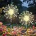 Hqynss Gartendeko Solar Gartenleuchte Außen, 2 Stück 120 LED Solarleuchten Feuerwerk, 8 Modi Solarlichter Pusteblume Wetterfest Solarstecker Gartenlichter für Außen Terrasse Balkon Deko - Warmweiß