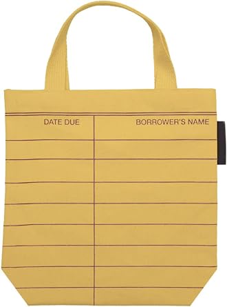 Out of Print Library Card Yellow Mini Tote Bag with Inner Pocket - Small Tote Bag for Book Lovers and Kids