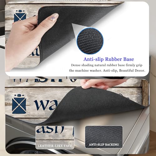 Image of Washer and Dryer Covers for the Top, Non-slip Dryer Top Protector Mat, Dust-proof Washing Machine Cover, 23.6 inch x 19.7 inch (block, 23.6 inch x 23.6 inch)