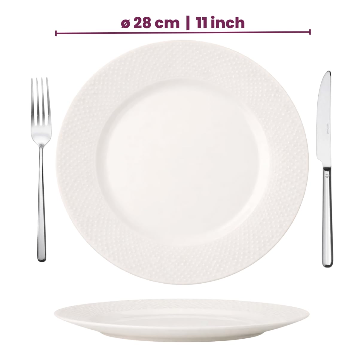 Cookinglife Geschirrset CampVibe - Kunststoff 12-teilig / 4 Personen - 4 Dinner-Teller, 4 Frühstücksteller und 4 Schalen