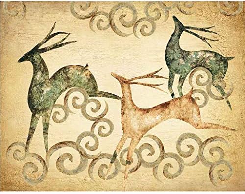 5D Diamond Painting for Adult DIY Full Diamond Painting Kit Three Runnig Deer Diamond Art by Numbers Full Drill Diamond Embroidery Wall Decor (11.8X15.7inch)