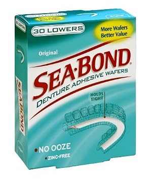 Sea-Bond Denture Adhesive Seals, Original Lowers, Zinc-Free, All-Day-Hold, Mess-Free, 30 Count, Pack of 4