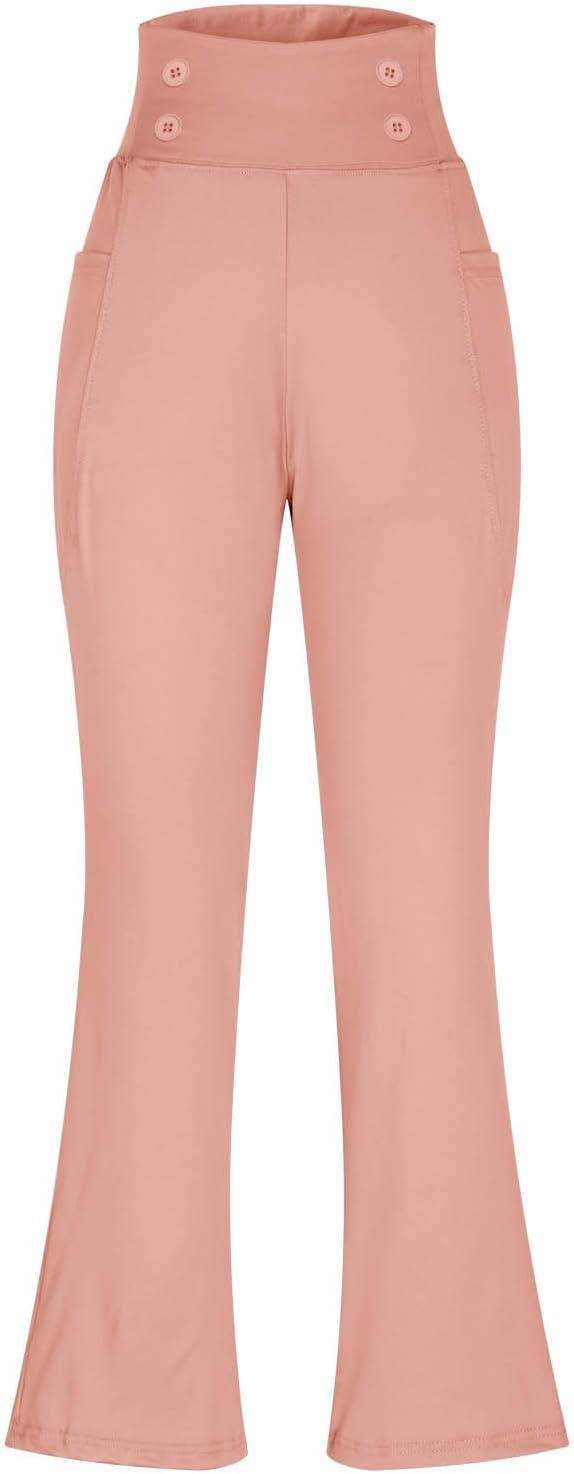 Fleece Lined Leggings for Women High Waisted Winter Thermal Warm Soft Comfy Sherpa Flared Leggings with Pockets