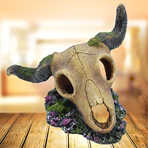 WANGCL Fish Ornaments Aquarium Decoration Fish Tank Decoration Fish Tank Landscaping Decoration Hiding Caves Aquarium Display Shrimp House Hiding House Hollow Simulation Sheep Head - Image 2