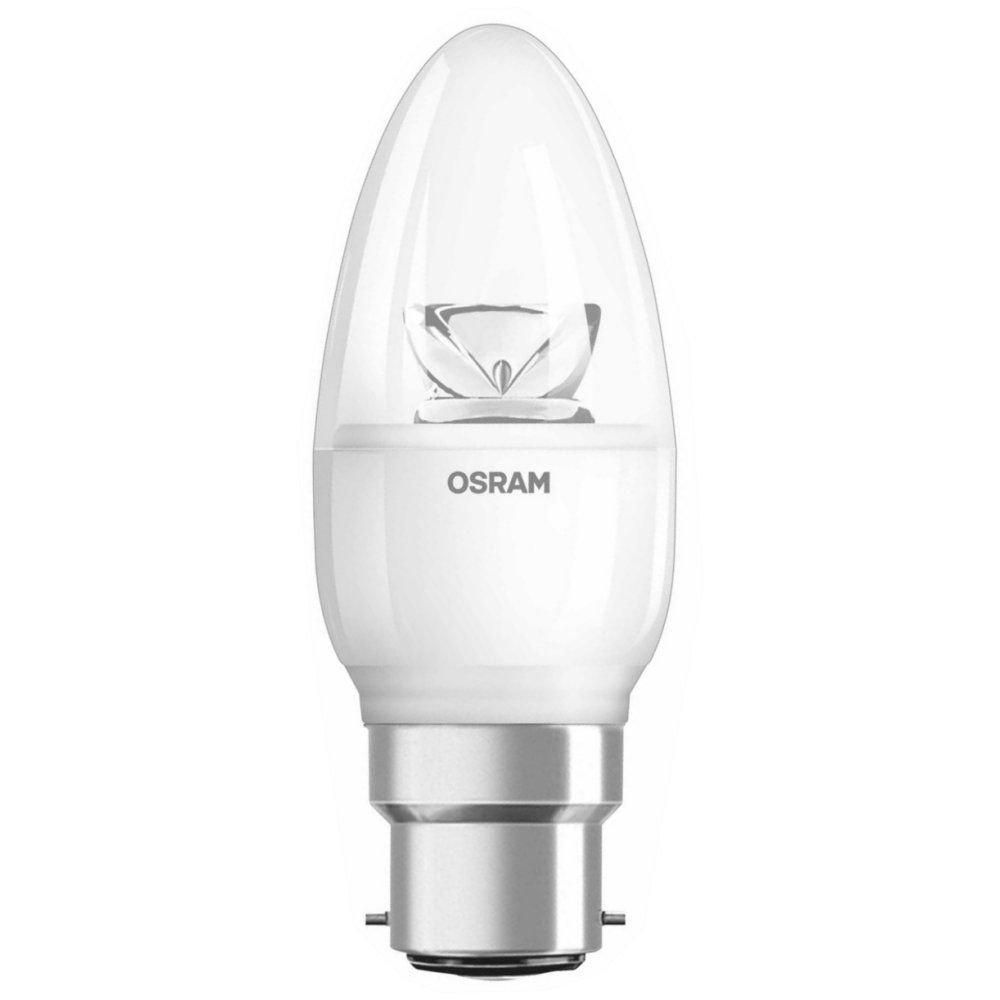 Osram 4052899279629 5,70 W Warm LED Flame, 2700 K, B22d, 5 W, Clear Plastic