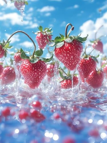 DIY Peinture Diamant Adulte Fraises 5D par Dooqon - Kit Broderie 70x95cm Z-47