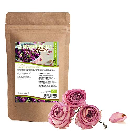 Mynatura - Pétalos de rosa orgánica para té (calidad ecológica, 100 g)