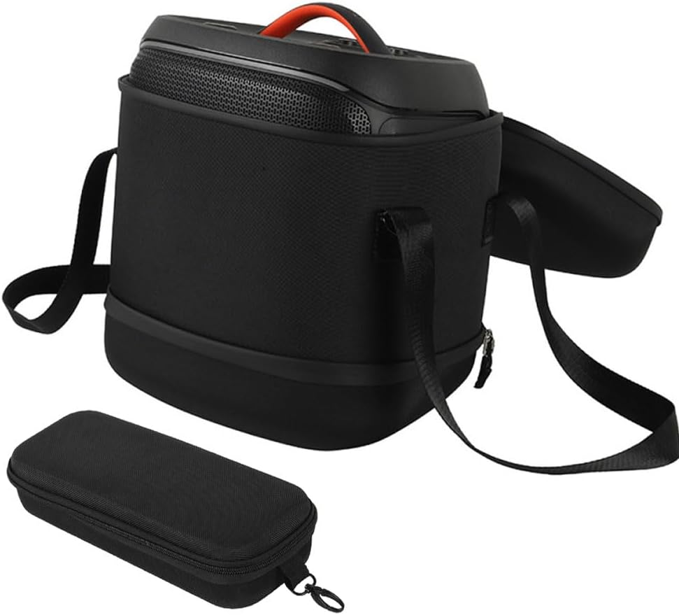 Protective Case for JBL Partybox Encore 2 Speaker, Travel Case Hard Shell Protective Case with Detachable Storage Bag for Microphone (Black)