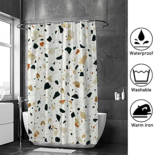 Rideau de douche en polyester imperméable et lavable avec crochets inclus - 5