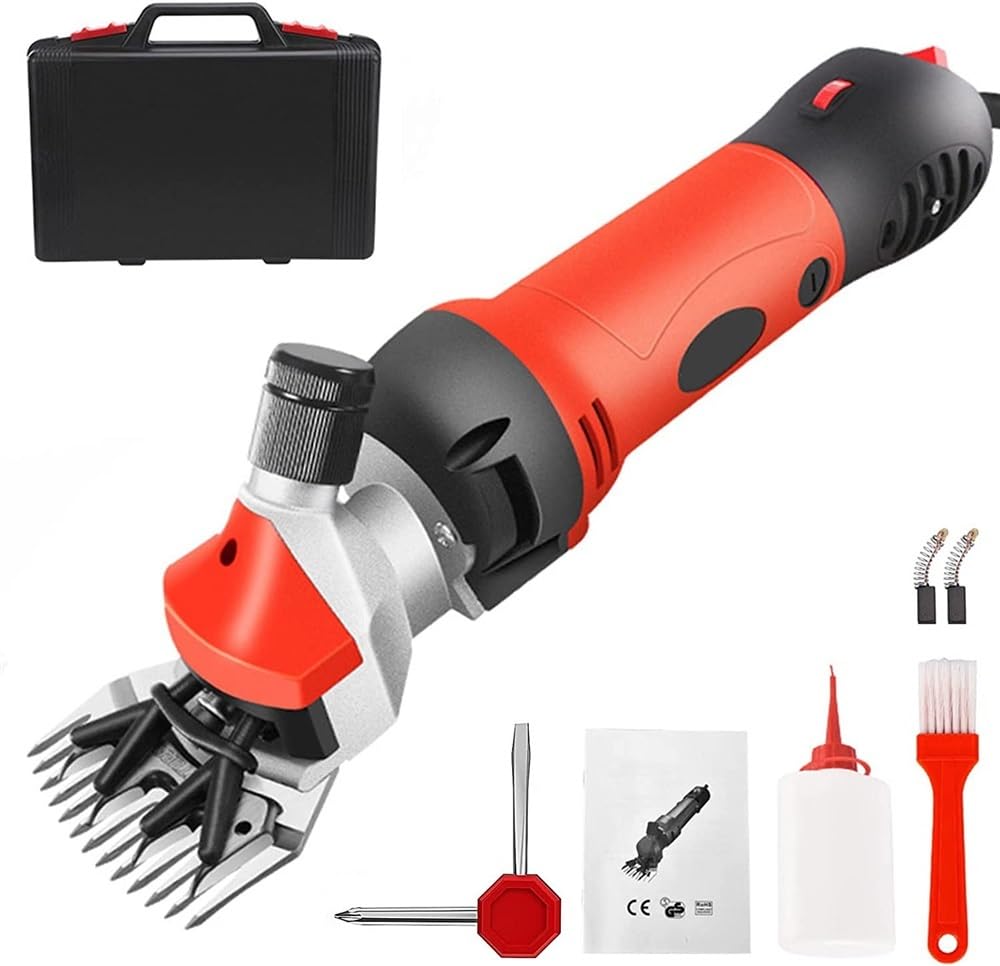 Tosatrici for pecore Forbici for pecore, Tosatrici elettriche professionali, Kit for toelettatura animali da 850 W for pecore capre, Tosatrice for bestiame agricolo a 6 velocità regolabili, con custod