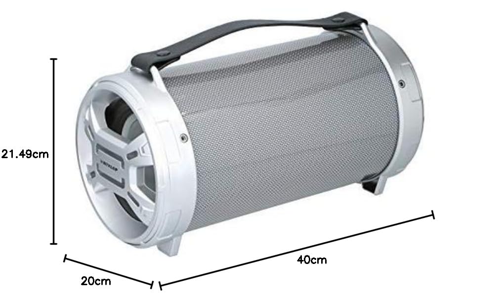 Dunlop - Altoparlante Bluetooth senza fili, portatile, 20 Watt, luce LED, funzione karaoke
