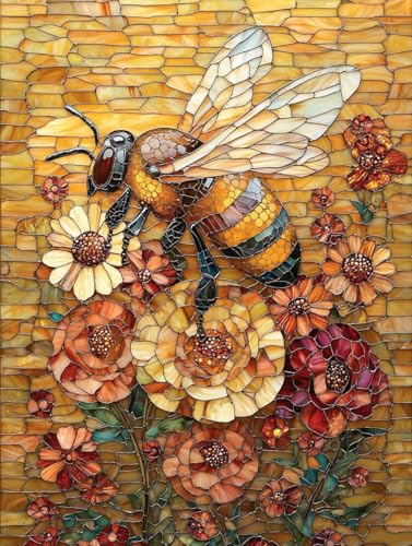 Diamond Painting abeille fleur 100x135cm : évadez-vous du stress avec ce kit complet