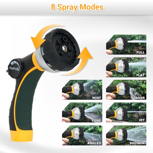TheFitLife Flexible Expandable Garden Hose 100ft - Kink Free Xhose with 8 Function Spray Nozzle, Multiple Layer Latex Inner and 3/4 inch Fittings, Lightweight Easy Storage Retractable Water Hose by TheFitLife - Image 6