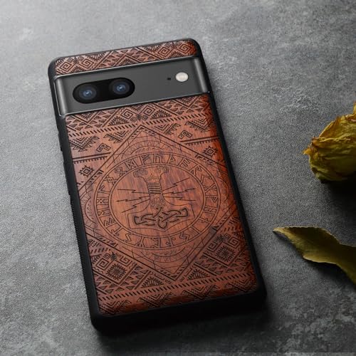 Coque compatible avec Google Pixel 8 étui en bois rigide antichoc premium Carveit - 5