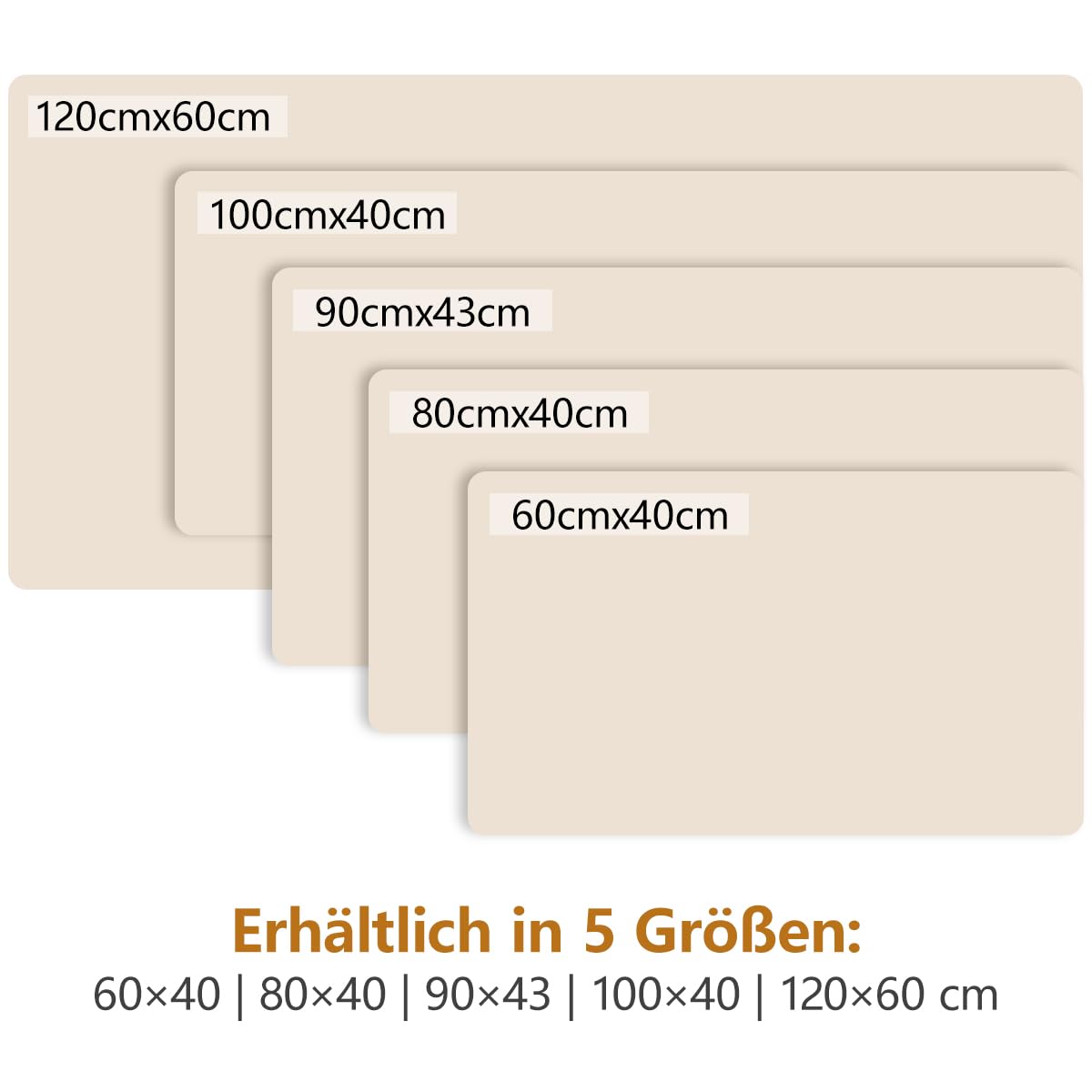 Zindoo Vade de escritorio beige 120 x 60 cm