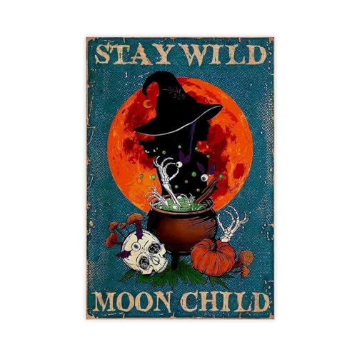 Poster sur toile Stay Wild Moon art spirituel païen 61x91 cm