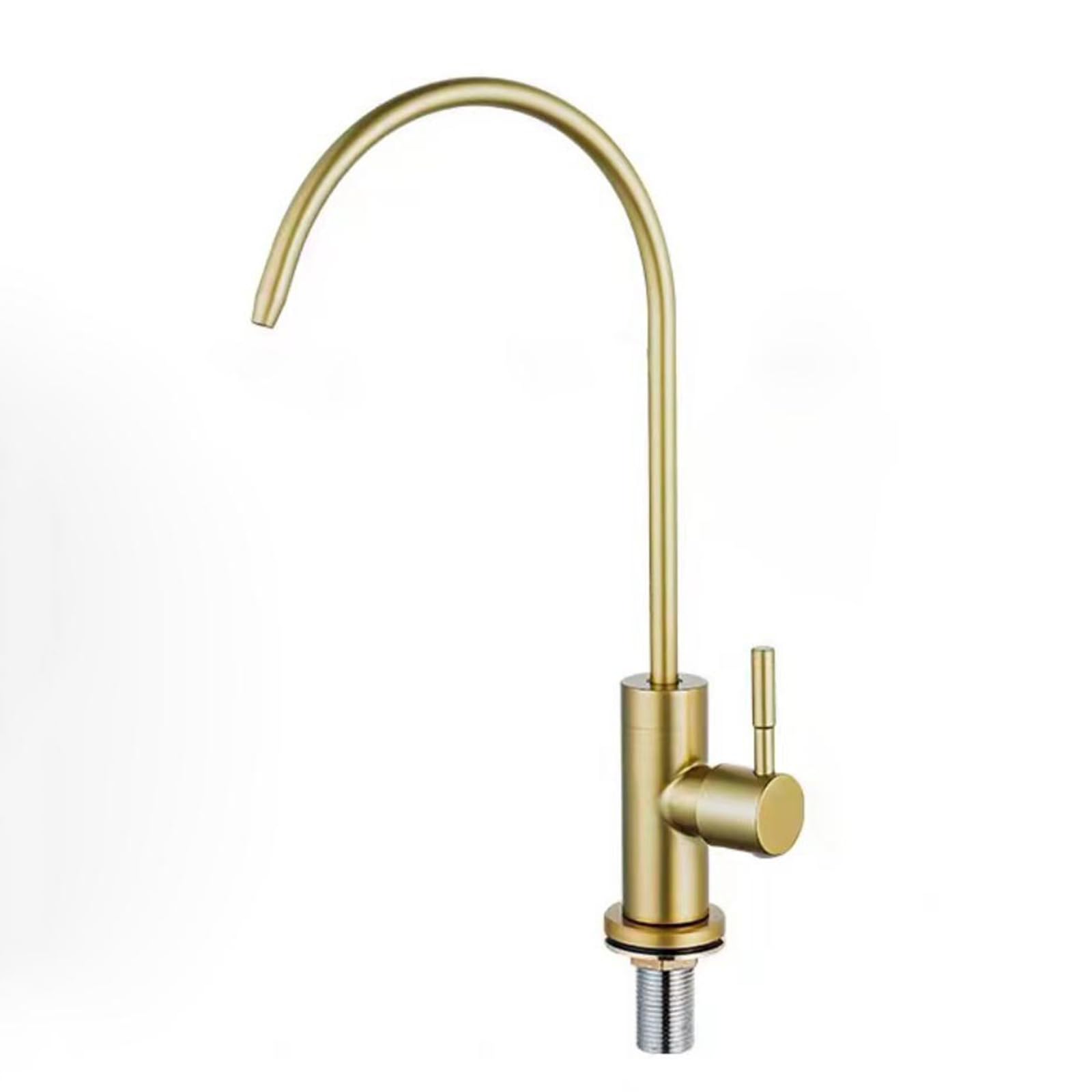 Filtre à eau froide cuisine avec robinet évier col de cygne acier inoxydable or brossé durable