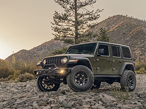 Rocktrix Rt105 18 Inch Wheel Compatible With Jeep Wrangler Jk Jl 18X9 5X5 Wheels (-12Mm Offset, 4.5In Backspace) 5X5 Pcd, 71.5Mm Bore, Black Wheels, Also Fits Gladiator Jt Rims #TOP1