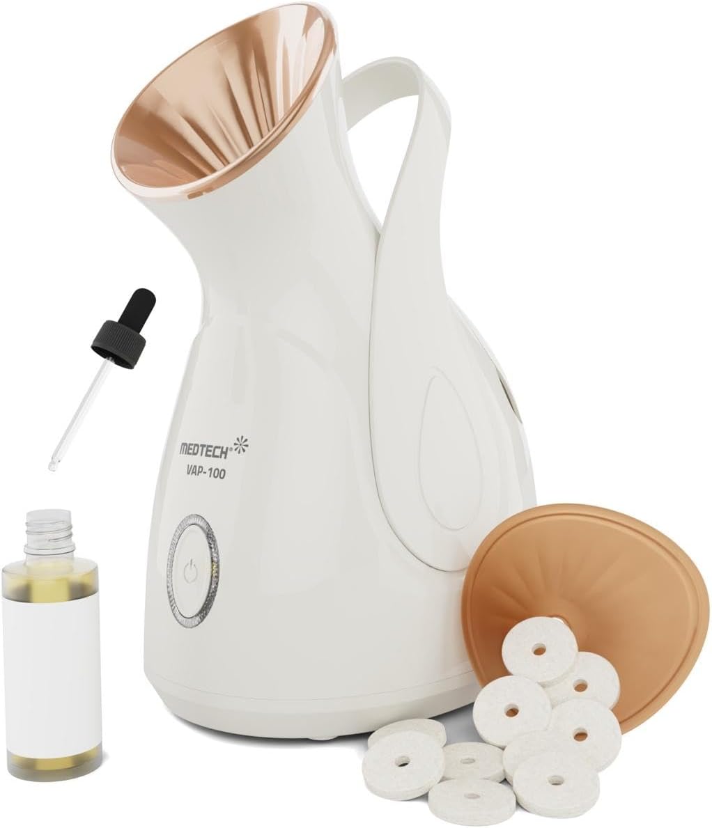 Facial Steamer VAP-100 | Vaporizer for Cold & Cough + Steamer for Face Steam | Steam Inhaler & Vaporizer Machine with Nano-Ionic Technology | Fast Mist in 30sec | UV Steam Sterilization | Aroma Diffuser Tray | 1 Year Warranty