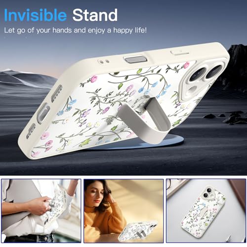 Coque florale 3D iPhone 17 avec dragonne antichoc verte
