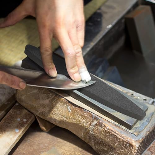 Körnung 180 & 240 Wetzstein Sense 2er Set Sensenwetzstein, Siliziumkarbid Whetstone Aluminiumoxid Wetzstein für Sense, Gartenschere, Axt und Rasenmähermesser