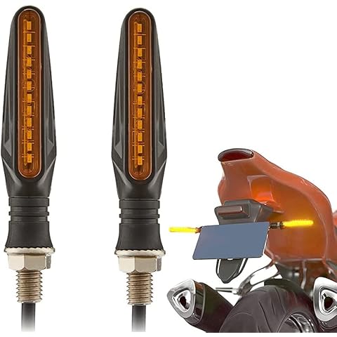 ERHUAN Turn Signals Light, 2 PCS Motorcycle LED Turn Signal Light, Flowing Turn Signal Lights, Amber Turn Signals Light, 12V 12 LED Bulbs, for Motorcycle Motorbike Scooter Quad Cruiser Off Road Cover