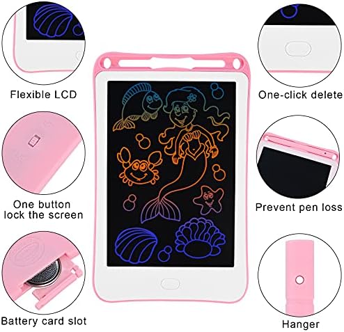 GOLDGE 3Pcs LCD Writing Tablet, 8 Inch Writing and Drawing Board Portable Drawing Pad Colorful Screen Learning Toys for Boys Girls 3 4 5 Year Old