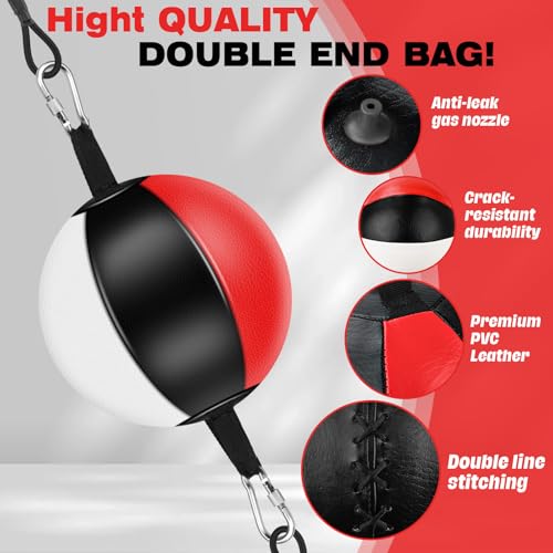 Doorway Punching Bag Double End Bag for Boxing, No Wall Installation Boxing Reflex Training Set with Bungee Cords, Double End Punching Ball Speed Bags Striking Equipment for Home & Gym by YORWHIN - Image 4