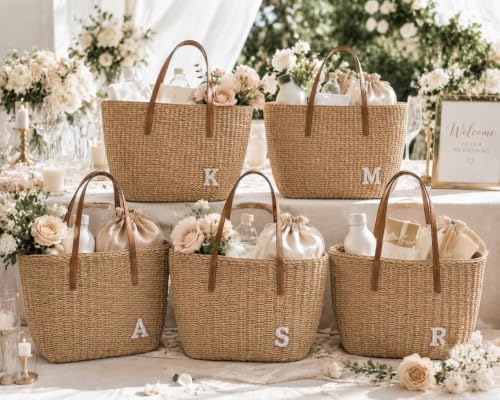 Image of YXILEE Straw Bags For Women | M Size Travel Straw Totes Bag Woven Summer Handmade Shoulder Bag Handbag