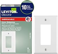 Leviton PJ26-WM 1-Gang Decora Midway Wallplate 10-Pack White - Oversized for Flawless Coverage & Durability