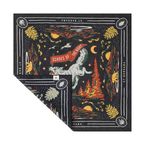 GT BANDANA 22\"x22\" Animal Cotton Bandana Multi-Purpose Headbands (Black)