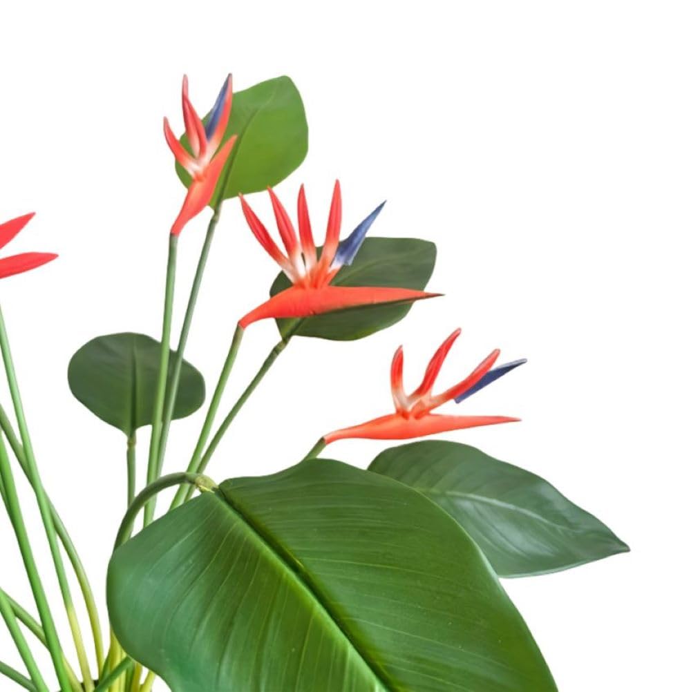 Corkwaw Fiori Artificiali Uccello Del Paradiso – 8 Steli Da 50,5 Cm – Piante Finte In Plastica Per Casa, Giardino E Matrimonio