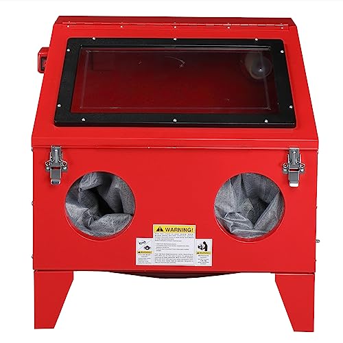 Parts-Diyer 40 Gallon Bench Top Air Sandblasting,Heavy Duty Steel Cabinet Sandblaster Abrasive Blast with Gun and 4 x Nozzles Air Compressor Delivery 60-125PSI/6-25CFM for Rust Removal, Stain, Paint