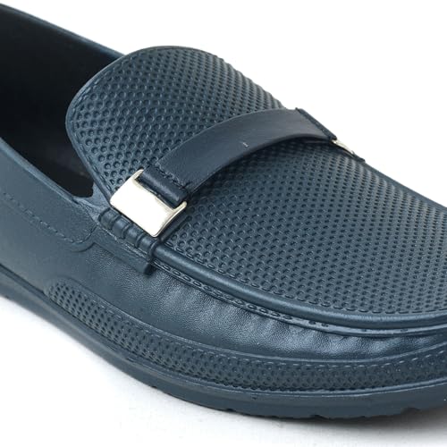 Image of AJANTA Men's Slip-on PVC Loafer | Waterproof & Rain Shoes| Slip Resistant Flexible Outsole | Lightweight Formal Moccasins for Office & Party