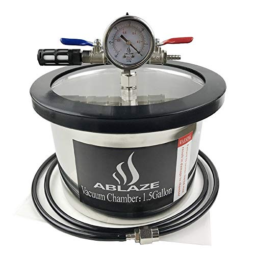 Ablaze 1.5 Gallon Stainless Steel Vacuum Degassing Chamber And 3 Cfm Single Stage Pump Kit #TOP1