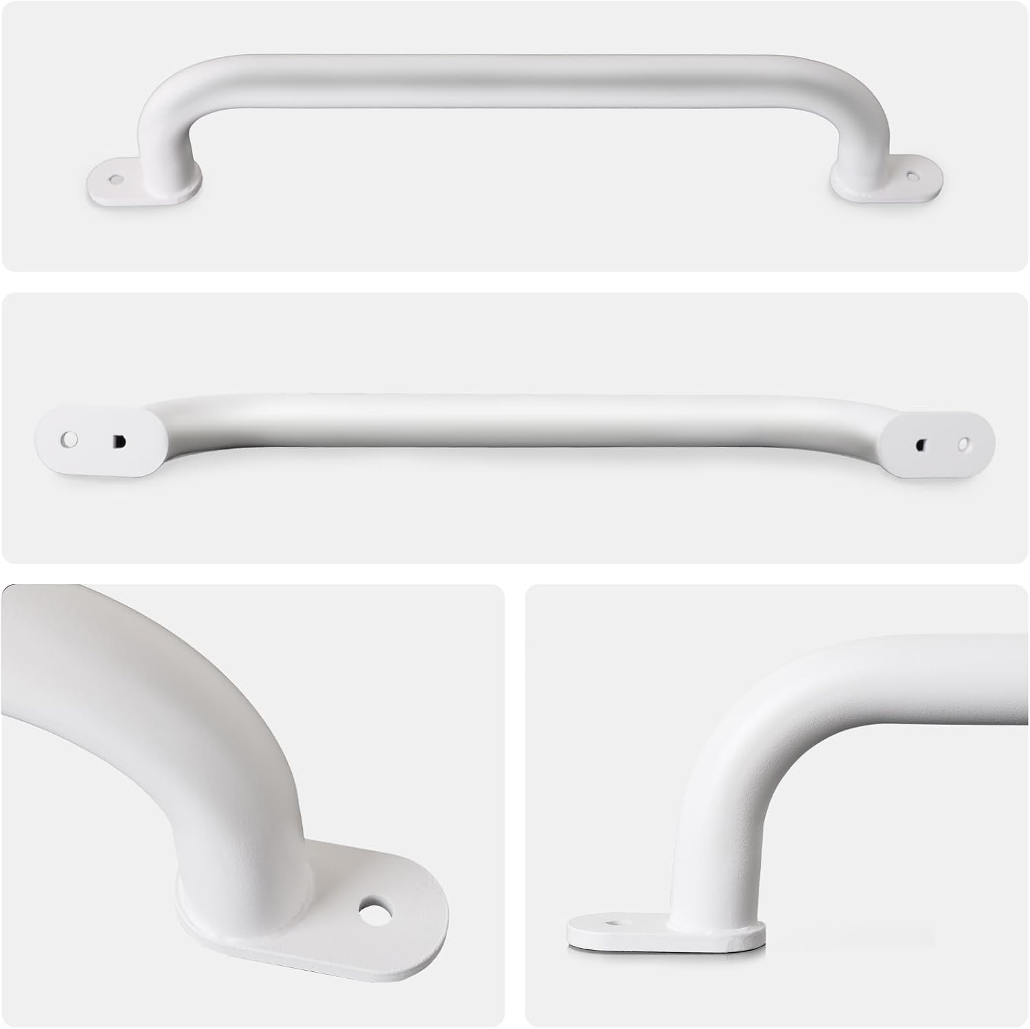 17 Inch Pack of 6 White Metal Playground Safety Handles - Playset Grab Handles, Swing Sets Hand Grips Grab Rail, Kids Monkey Bar for Indoor Playroom