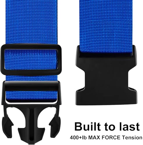 Image of Luggage Straps for Suitcases TSA Approved-2 Pack Bright Personalized Luggage Belt Strap for Suitcase /Carry On Bag Luggage Accessories for Travel (Blue)
