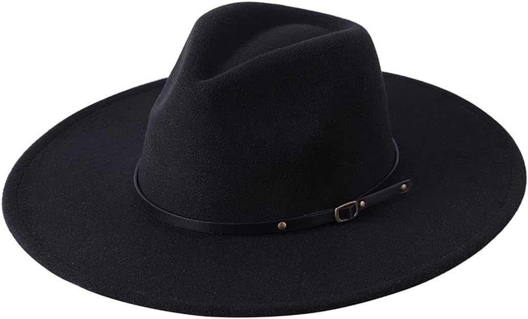 Niiyyjj Woolen Warm Wide Brim Fedora Hats Women Solid Color Felt Hat for Men Panama Yellow Hats