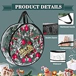 2Pcs Christmas Wreath Storage Container, Clear PVC Bag for 24-Inch Wreaths, Waterproof Dustproof for Garland & Christmas Decorations (Black) - Image 4