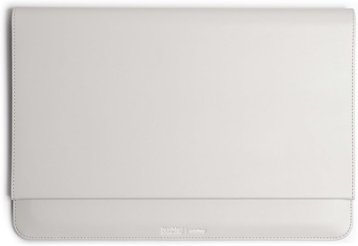 Orbitkey KonMari Hybrid Laptop Sleeve 16" – Leather-Free Protective Case with Built-in Mouse Pad, Slim Magnetic Closure, Minimalist Workstation Cover for Travel, Office & Everyday Carry - Stone