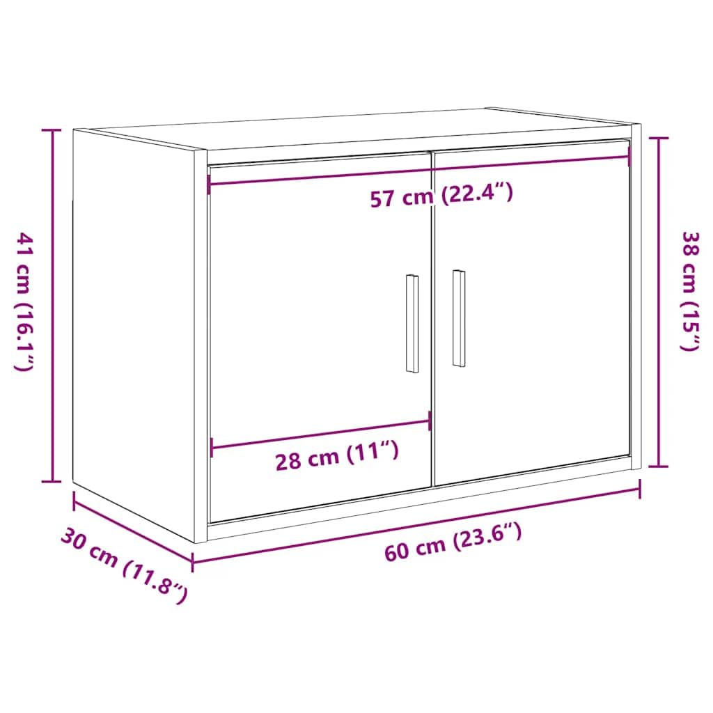 vidaXL Pensili per Garage 2 pz Grigio Cemento in Legno Multistrato