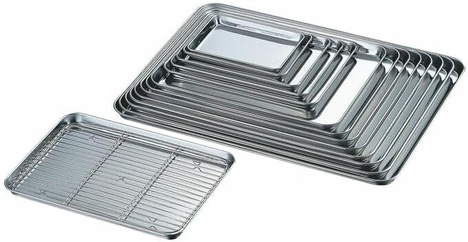 （まとめ買い）赤川器物製作所 AG 18-0浅型ケーキバット 14インチ 【&times;3】