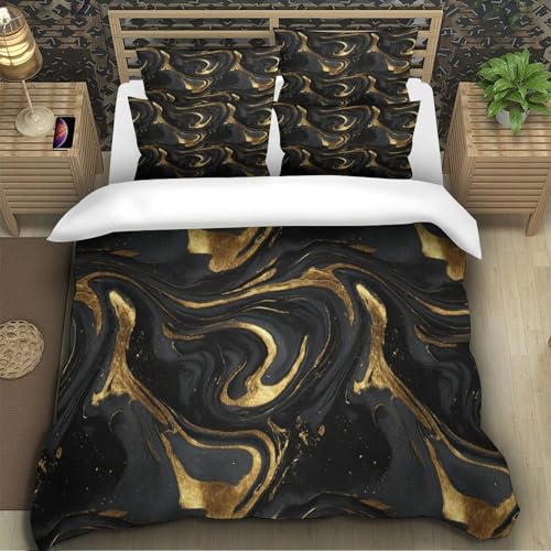 Housse de couette microfibre imprimé 3D dynamique avec fermeture éclair durable 200x200 - 5