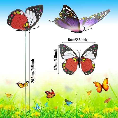 Attuslla 150 Butterfly Decoration Stakes, 5 Size Butterfly Stakes 3D Garden Butterfly Ornaments - Image 4